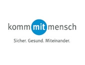 Logo der DGUV-Kampagne "kommmitmensch - Sicher. Gesund. Miteinander."
